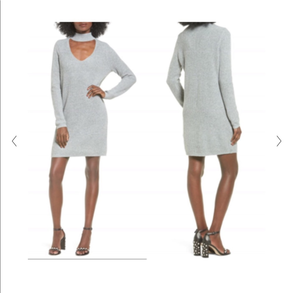 BP Cut-out Choker Sweater Dress💯🤍🖤